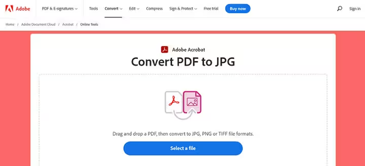 Adobe PDF to JPG Online
