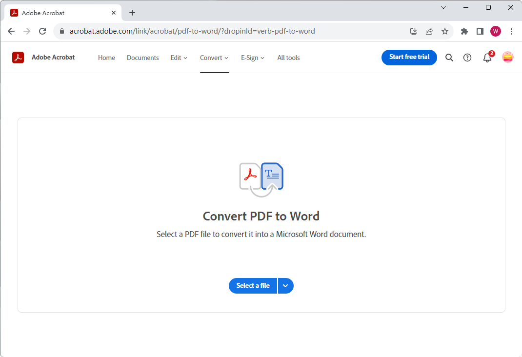 Adobe PDF to Word Online Conversion
