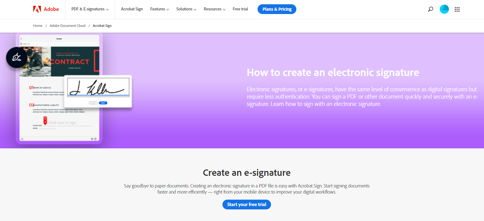 Adobe Sign Design E-signatures