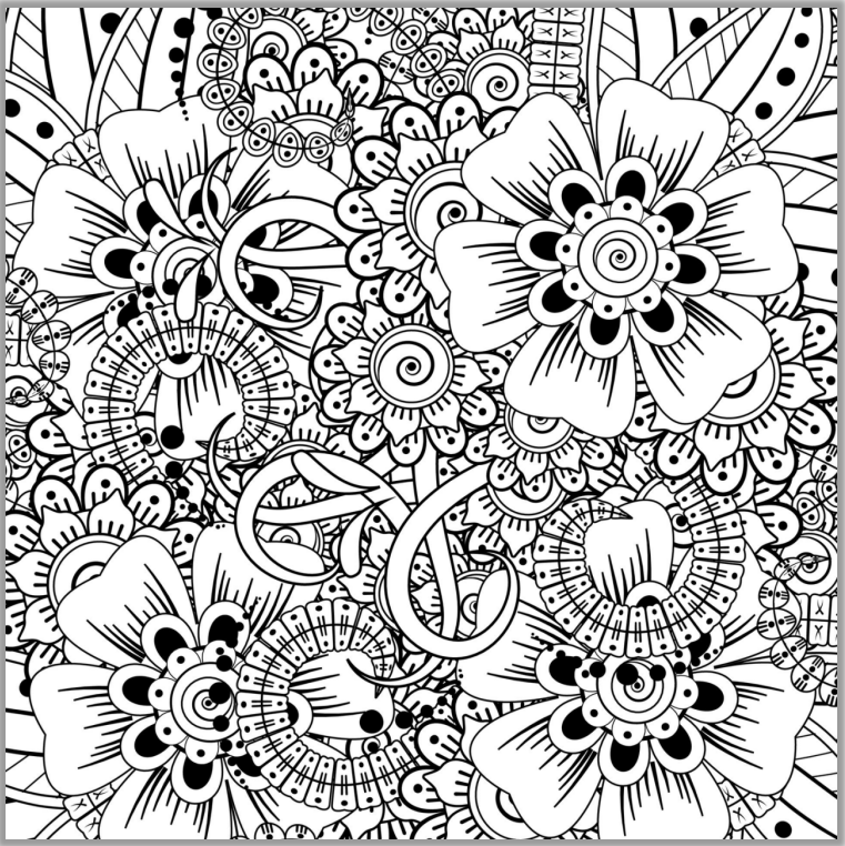 Coloring Flowers For Adults Book Relieve Stress & Improve Focus