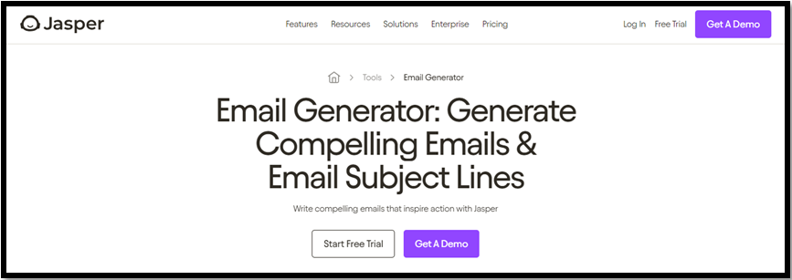 Jasper AI email generator