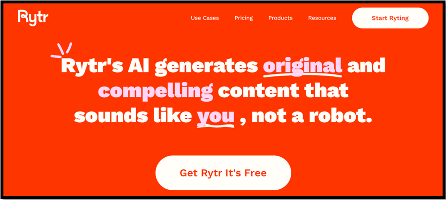 Rytr AI email generator