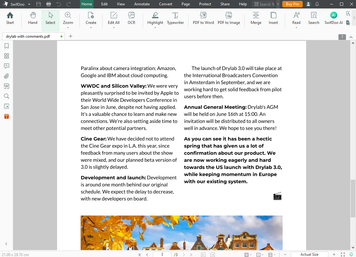 Interface of SwifDoo PDF