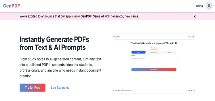 AI PDF maker 2.GenPDF
