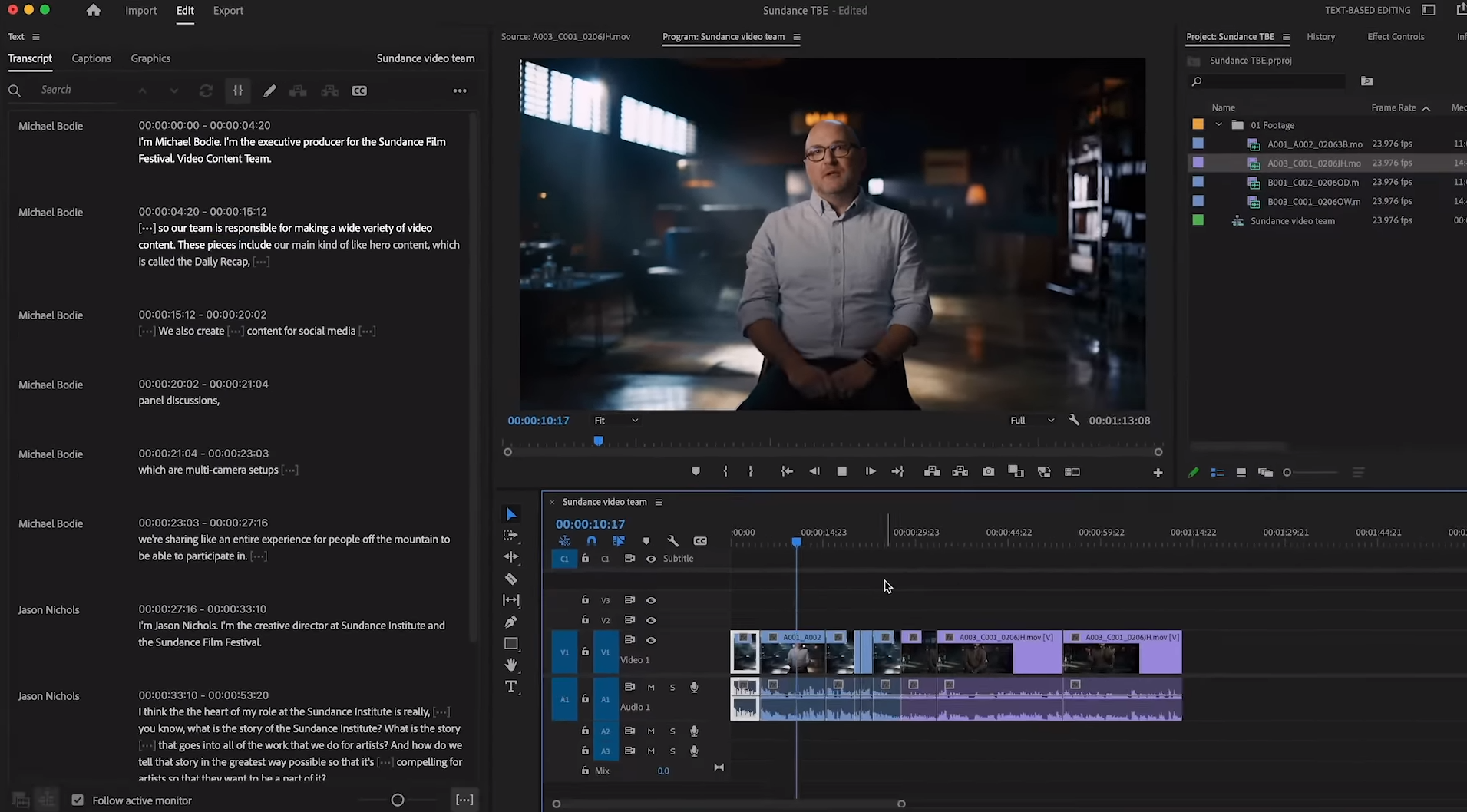 AI video editor Adobe Premiere Pro