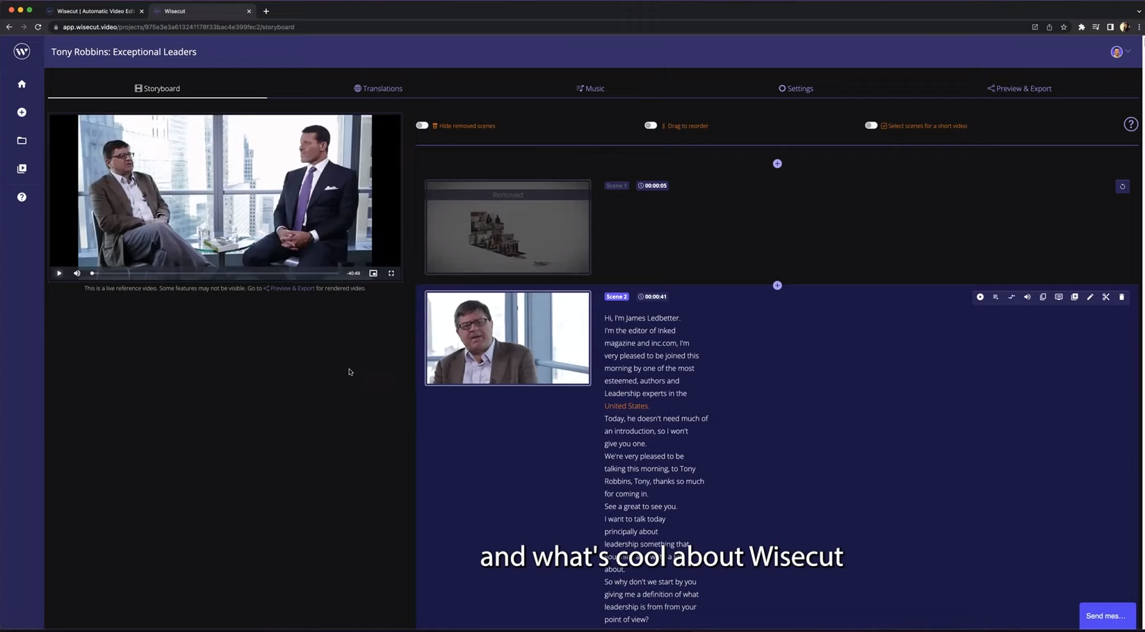 AI video editor WiseCut