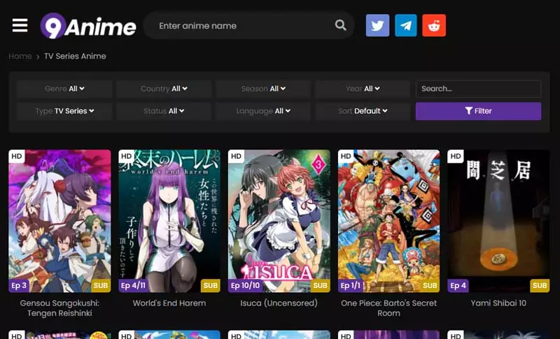 Anime streaming site 9Anime
