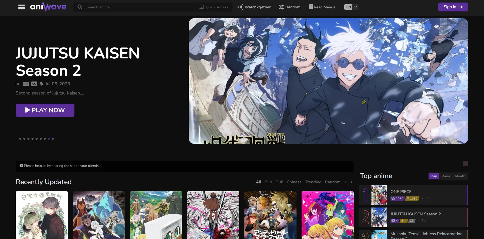 Anime streaming site Aniwave