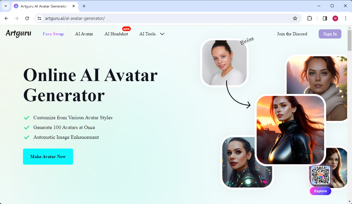 Artguru.ai AI Avatar Generator