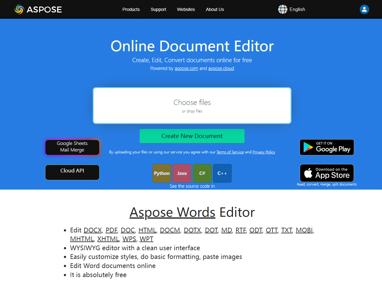 Online editor and converter - edit any document quick and easy