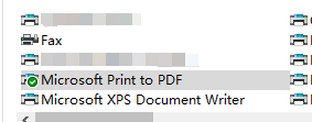 Wählen Sie Microsoft Print to PDF und klicken Sie auf Drucken;
