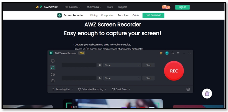 Audacity alternative - AWZ Screen Recorder