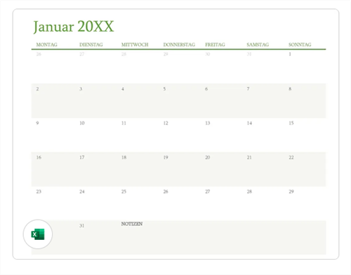 Aufgabenplanung Excel Vorlage - Monatsplan für Aufgaben