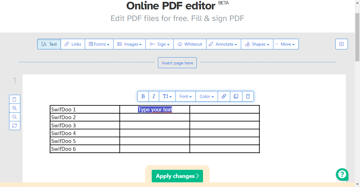 Wählen Sie in der oberen Symbolleiste die Tools zum Ausfüllen von Formularen, um ein nicht interaktives PDF-Formular auszufüllen;