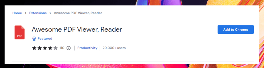 Awesome PDF Viewer Reader the top PDF reader extension