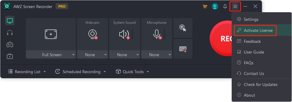 How to activate your AWZ Screen Recorder account