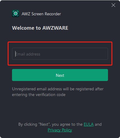 How to register and log into your AWZ Screen Recorder account