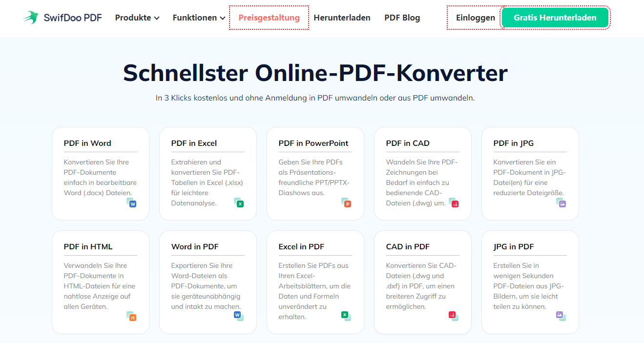 Online-PDF-Konverter SwfiDoo PDF