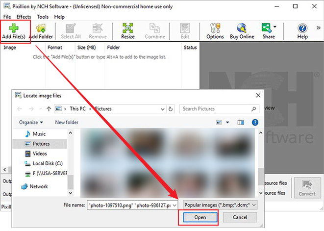 Click Add File(s) to import your HEIC images for HEIC to JPG conversion in Pixillion Image Converter