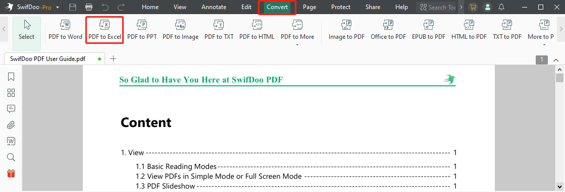 PDF to Excel