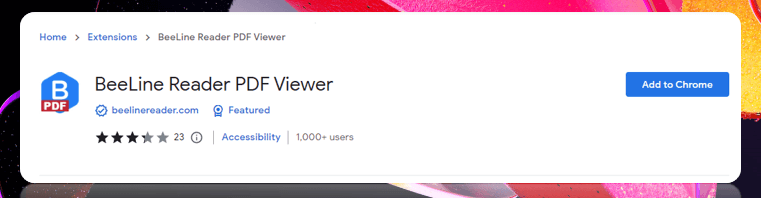 Beeline Reader PDF Viewer the top PDF reader extension