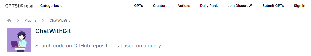 best ChatGPT plugin ChatWithGit