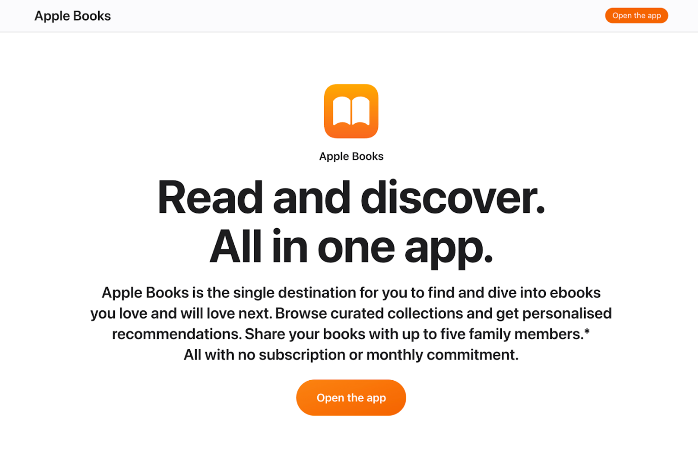 Interface of Apple Books