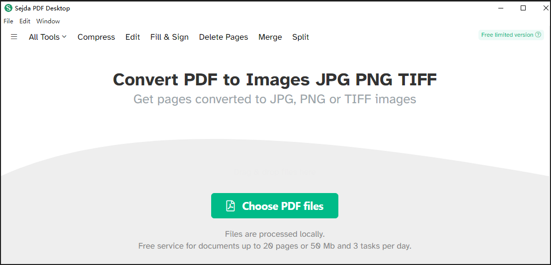 Sejda PDF Desktop best free PDF to JPG converter