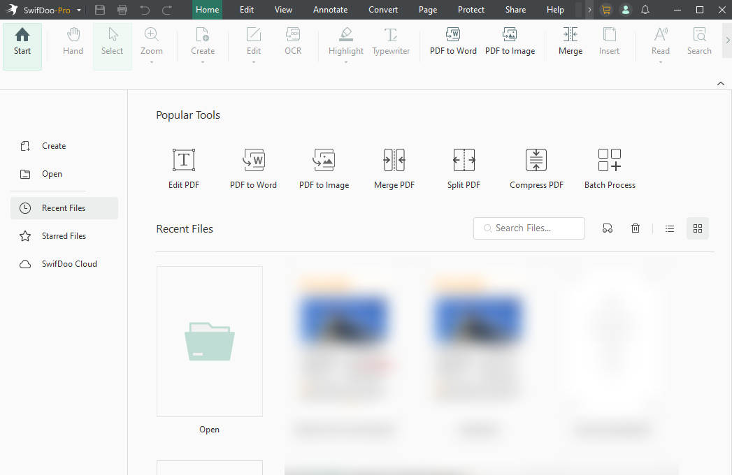 The main interface of SwifDoo PDF