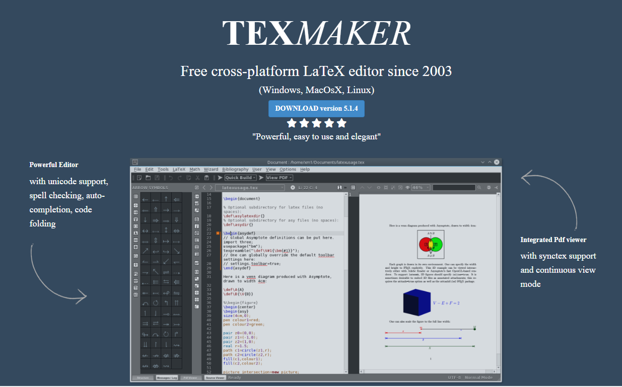 Best Latex editor Texmaker