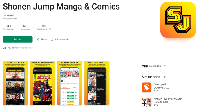 Shonen Jump best manga reader app