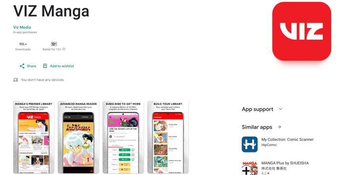 VIZ Manga best manga reader app