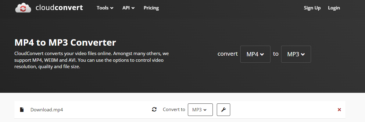 Best MP4 to MP3 converter CloudConvert