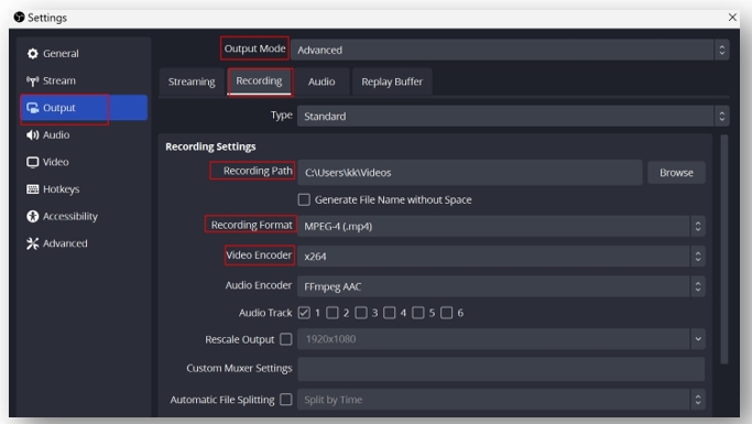 best OBS settings for recording