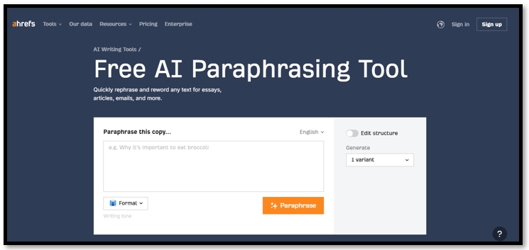 Best paraphrasing tool - Free AI Paraphrasing Tool