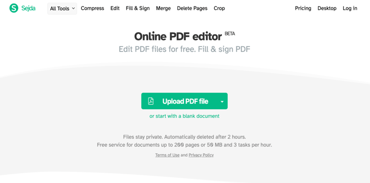 best PDF editor for Windows 11 Sejda