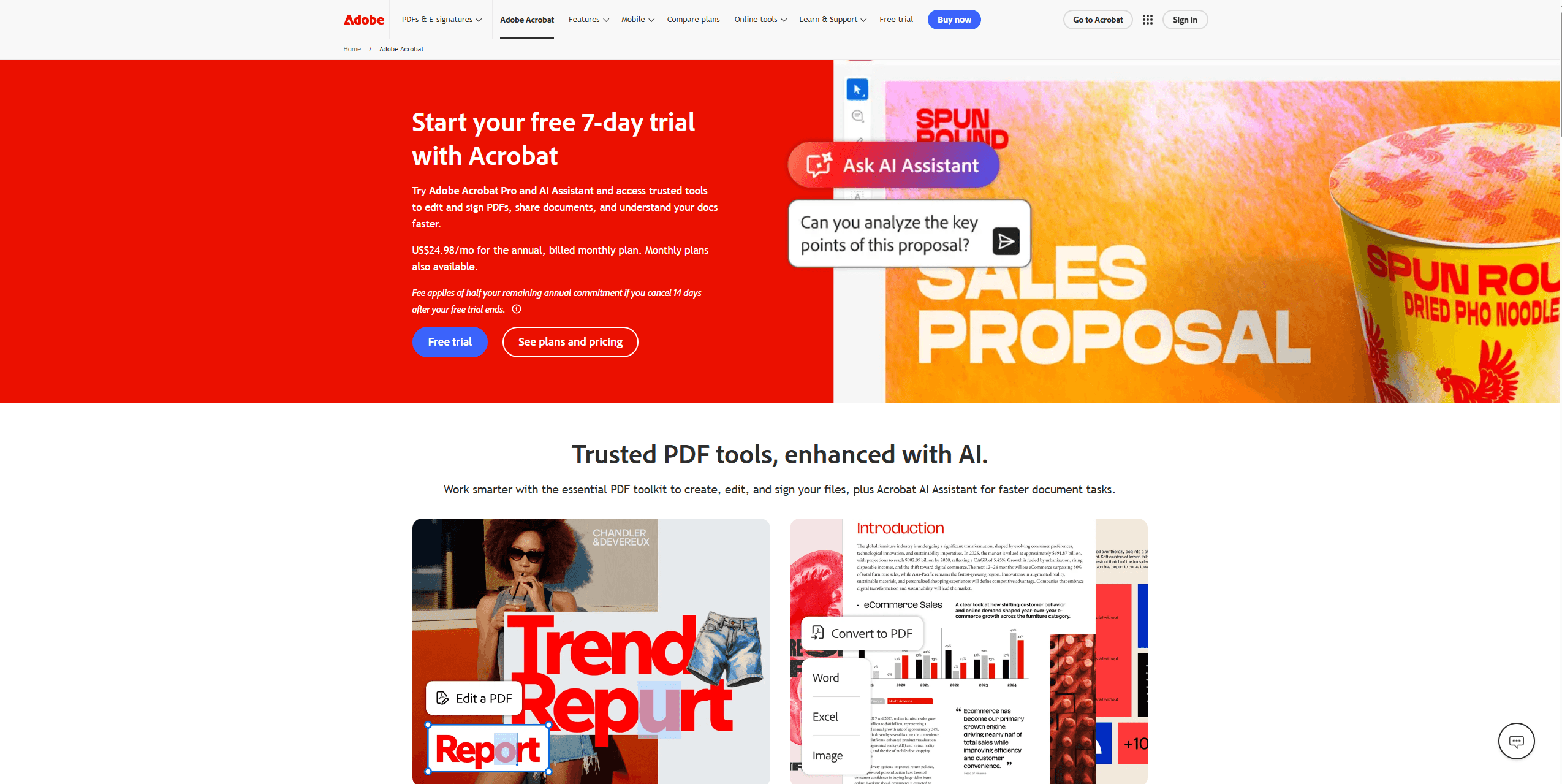 Adobe Acrobat interface