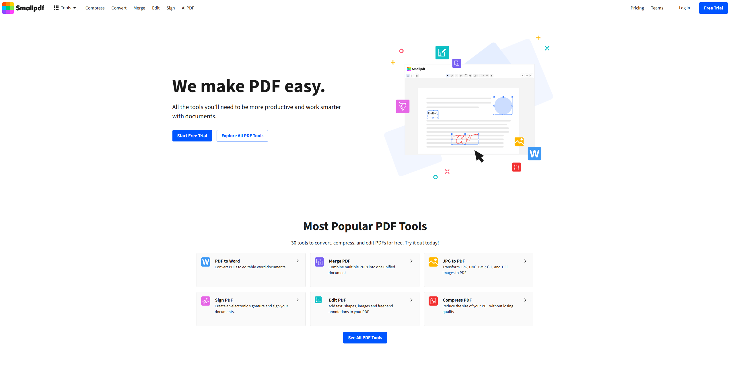 Smallpdf interface