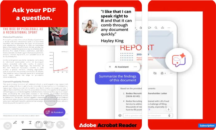 Adobe Acrobat Reader best PDF reader for tablet