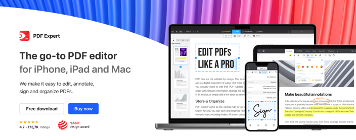 PDF Expert best PDF reader for tablet