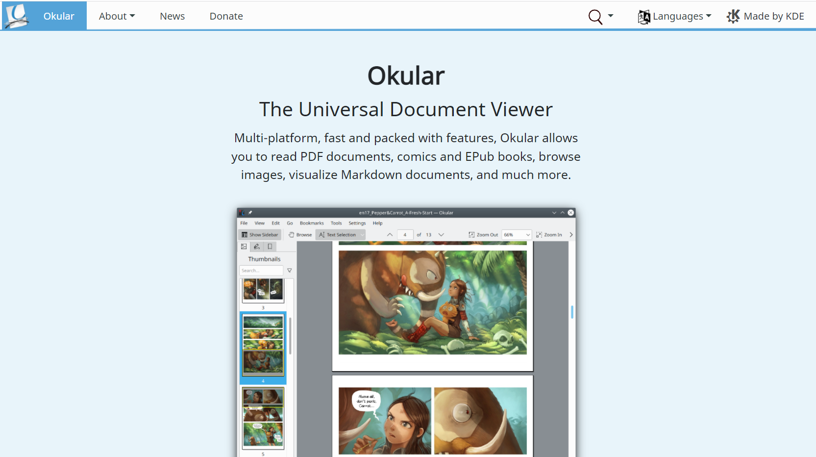 Best PDF reader Okular