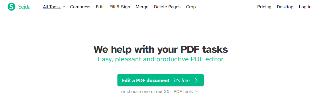 Best PDF reader Sejda PDF