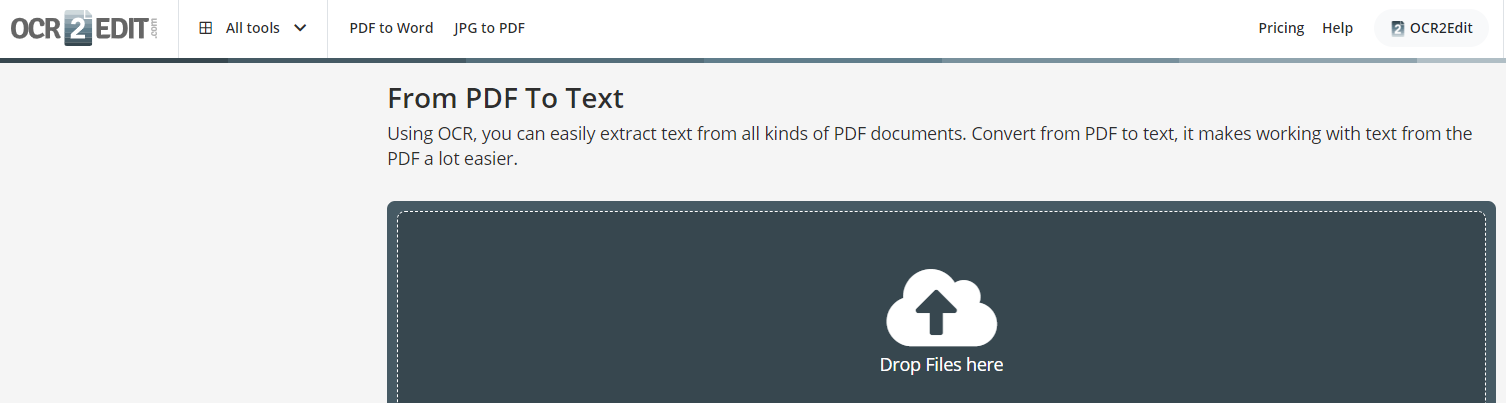Best PDF to text converter OCR2Edit