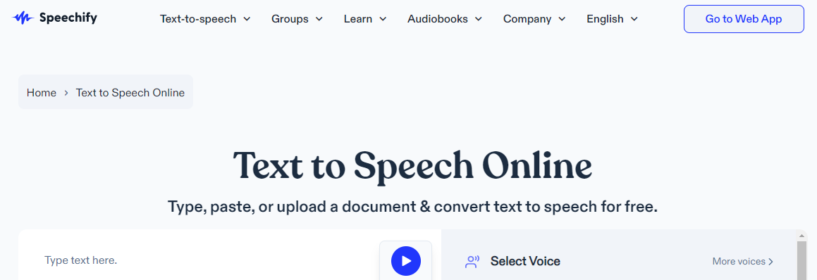 Best text to speech software Speechify