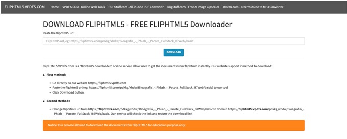 FlipHTML5 to PDF mit FlipHTML5.VPDFS