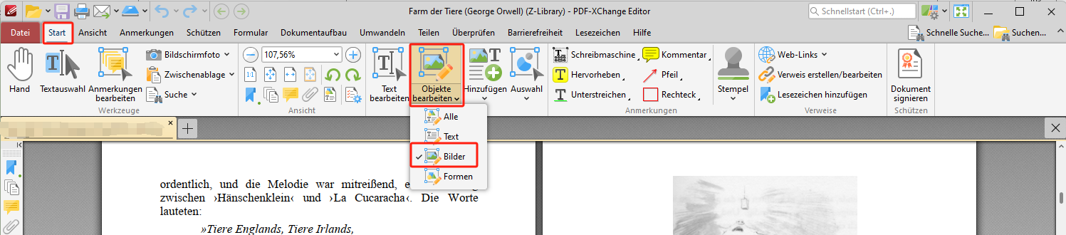 PDF Bild ausschneiden in PDF Xchange Editor