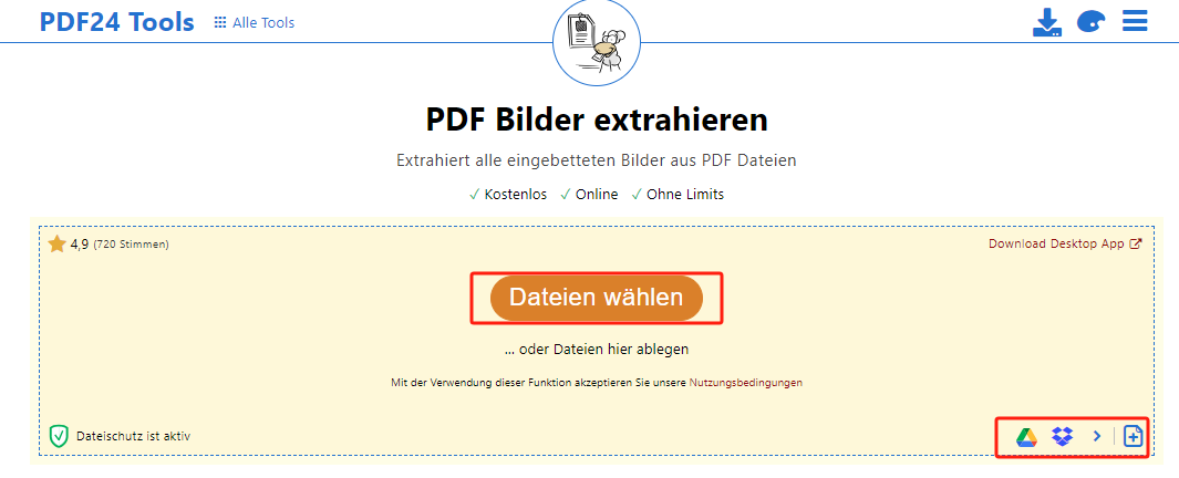 Bilder aus PDF kopieren PDF24