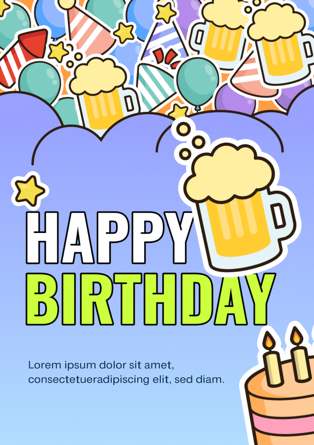 PDF Birthday Card Template 01