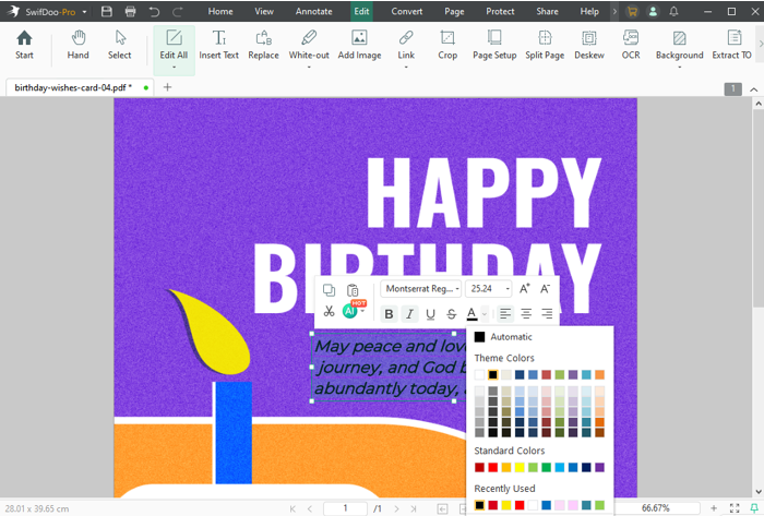 How to Create a Happy Birthday Prayer Card