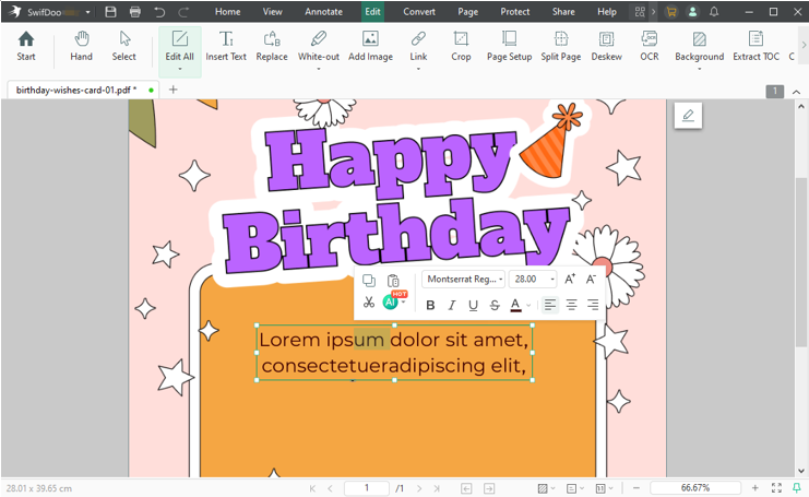 Birthday Wish for Success Card Making and Design